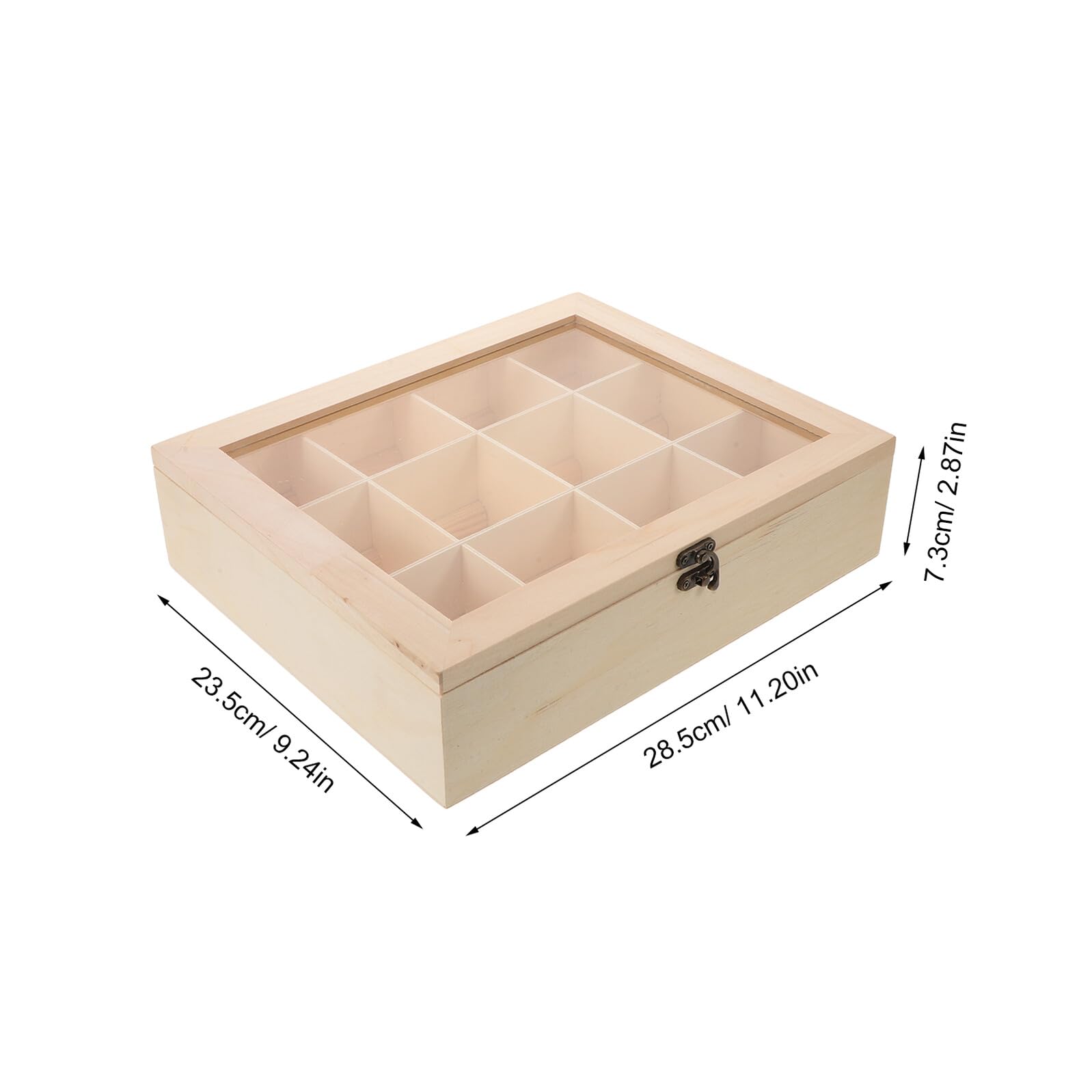 minkissy Caja de Madera con Tapa para Almacenamiento de Bolas de Secadora, Organizador Dividido para Lavandería, Contenedor para Accesorios de Lavadero 30x30x5 Cm, Soporte Funcional