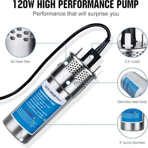 Eco-Worthy L07P100-PCWZ-2 Solar Deep Well Water Pump Kit 12V Dc Submersible Water Pump thumb #2