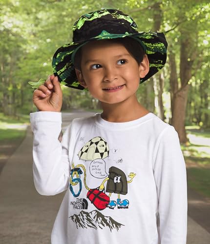 THE NORTH FACE Class V Brimmer Kids Hat Deep Grass Green Mountain Panorama Print Sz M3