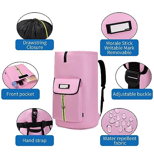 Image of laundry bag backpack,extra-large heavy duty laundry bags,laundry backpack for college students,drawstring closure (Light Pink Laundry Bag)