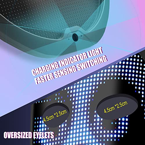Megoo Led Mask With Bluetooth Programmable,Ultra-Light-Thin Led Digital Light Up Face Mask For Halloween Rave Masquerade #TOP3