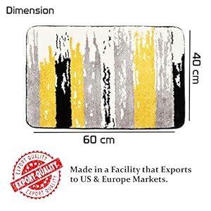 HOKIPO ® Soft Microfiber Floor Bath Mat (Yellow, 40x60cm)