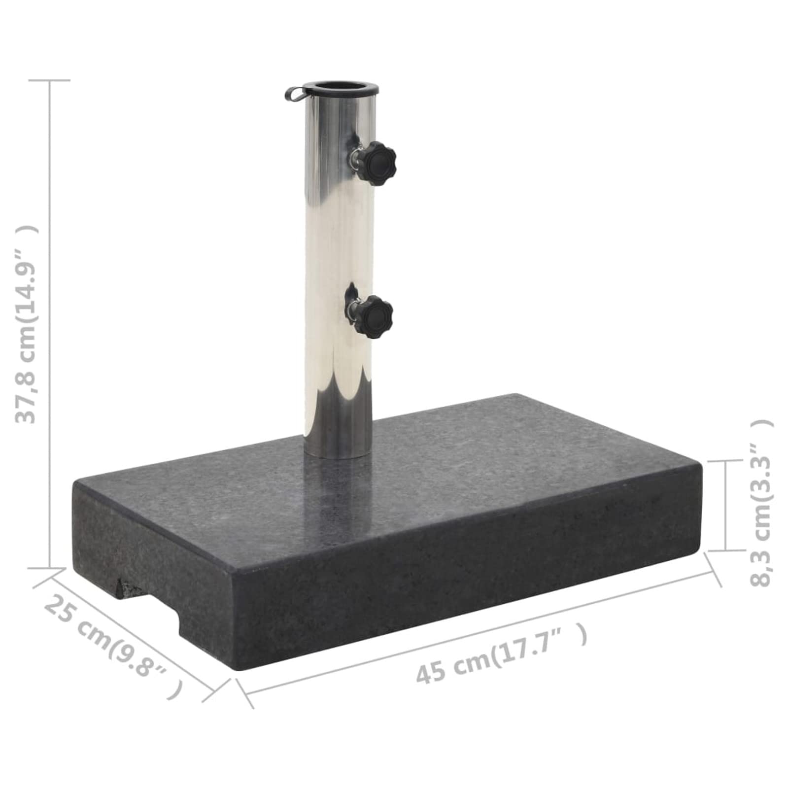 Socle de Parasol rectangulaire 25 kg Noir,Pied De Parasol,Pied De Parasol Lourd,Pied De Parasol sur roulettes
