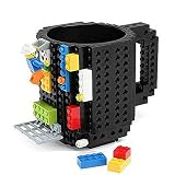 Twshiny Kreativer DIY umweltfreundlicher Baustein-PlastikKaffeetasse-Ziegelstein-Becher Schwarzes