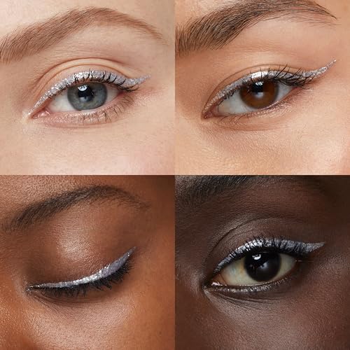 KIKO MILANO, Glitter Eyeliner, Delineador em Gel com Brilho, Cor 02 Silver