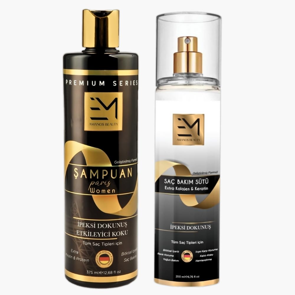 EM AMANOS BEAUTY 2'li Profesyonel Saç Bakım Seti Şampuan + Keratin Saç Bakım Sütü - Paris Serisi