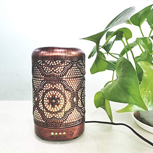 Baieshiji Essential Oil Diffuser, Metal Vintage Essential Oil Diffusers 100Ml, Aromatherapy Diffuser With Waterless Auto Shut-Off Protection, Cool Mist Humidifier For Bedroom Home, Office #TOP7