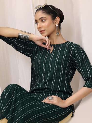 Image of Libas Woven Design Viscose Straight Kurta for Women Suit