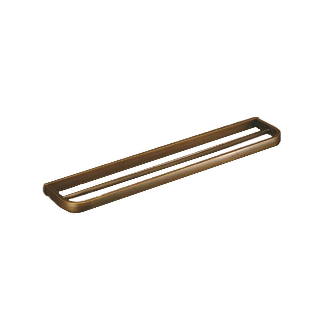 Antique Brass Wall Mounted Double Towel Rail Bar, Shelf for Bathrobes, Tea Towels - Vintage Style - 57 * 10.5cm