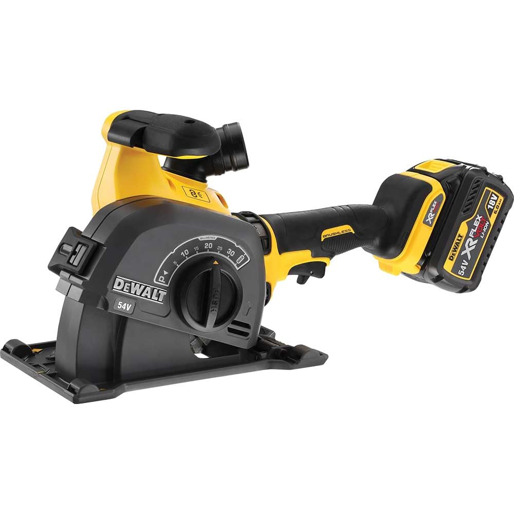 DeWalt DCG200T2-GB 54V XR FlexVolt 125mm Wall Chaser Kit with 2x 6.0Ah Batteries