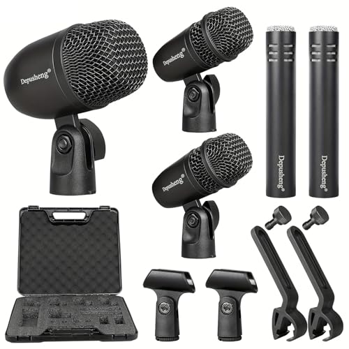 Depusheng 5-Piece Wired Dynamic Drum Mic Kit