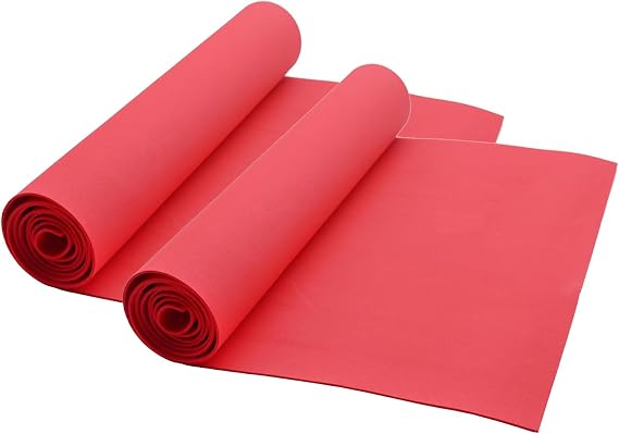 EVA Foam Roll | High Density 85kg/m3 | 2mm Thick | 48x14 | Ideal for Cosplay, Crafts, DIY Projects (Red 6pcs)