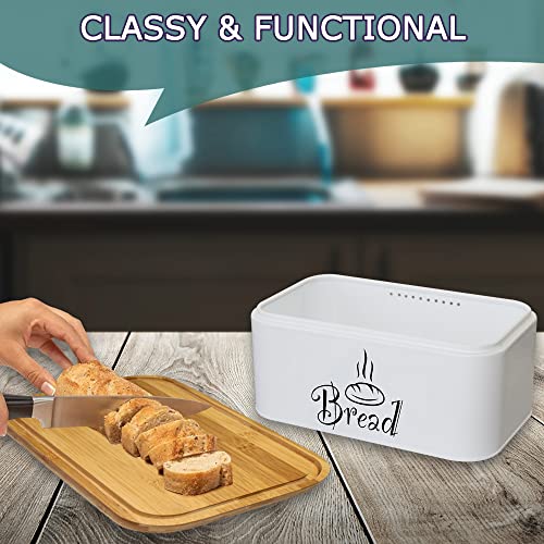 Ironix Metal Bread Box With Bamboo Lid And Cloth Bread Bag – Reusable Bread Container, Bread Keeper,– Generous Size Bread Bin Eco-Friendly & Stylish Bread Storage Solution #TOP4