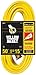 Yellow Jacket 2884 12/3 Heavy-Duty 15-Amp SJTW Contractor Extension Cord with Lighted Ends, Ideal for Heavy Duty Equipment and Tools, Durable Clear Molded Plugs, High Gloss Yellow Jacket, 50-Feet