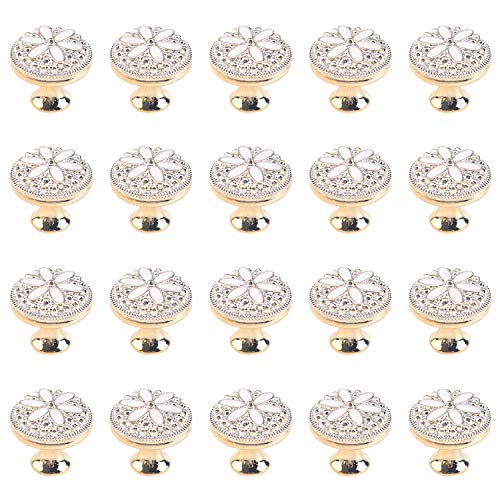 Bitray Pull Handle Flower Shape Cabinet Drawer Door Knob with Screws, Pack of 20