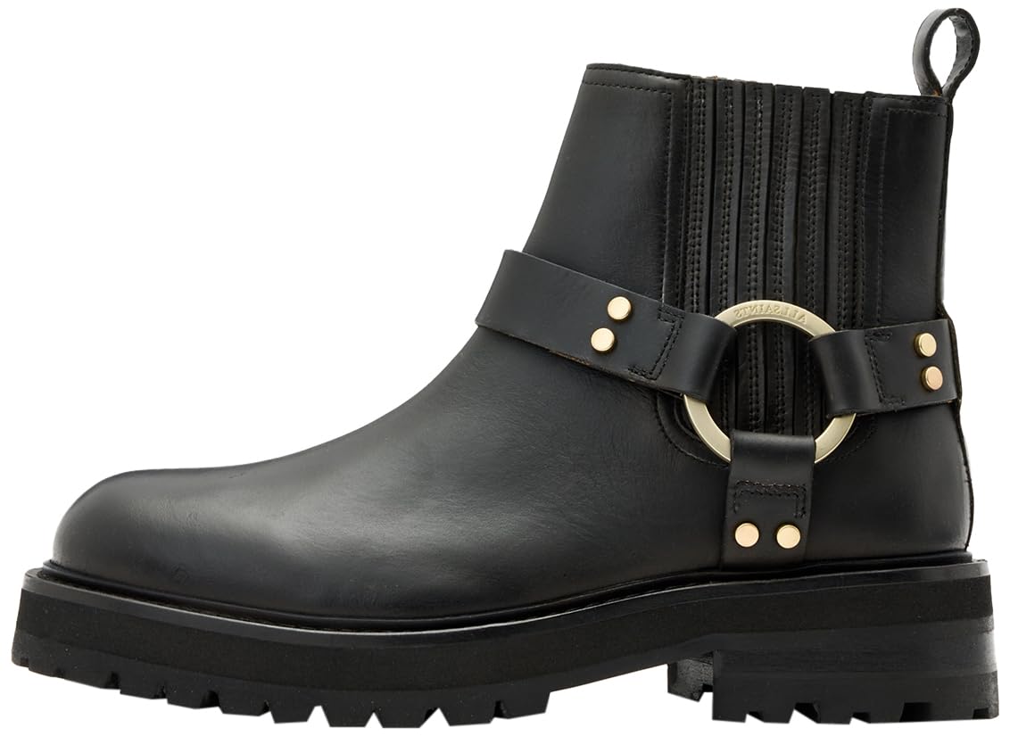 AllSaints Womens Maddie Ankle Length Leather Biker Boots