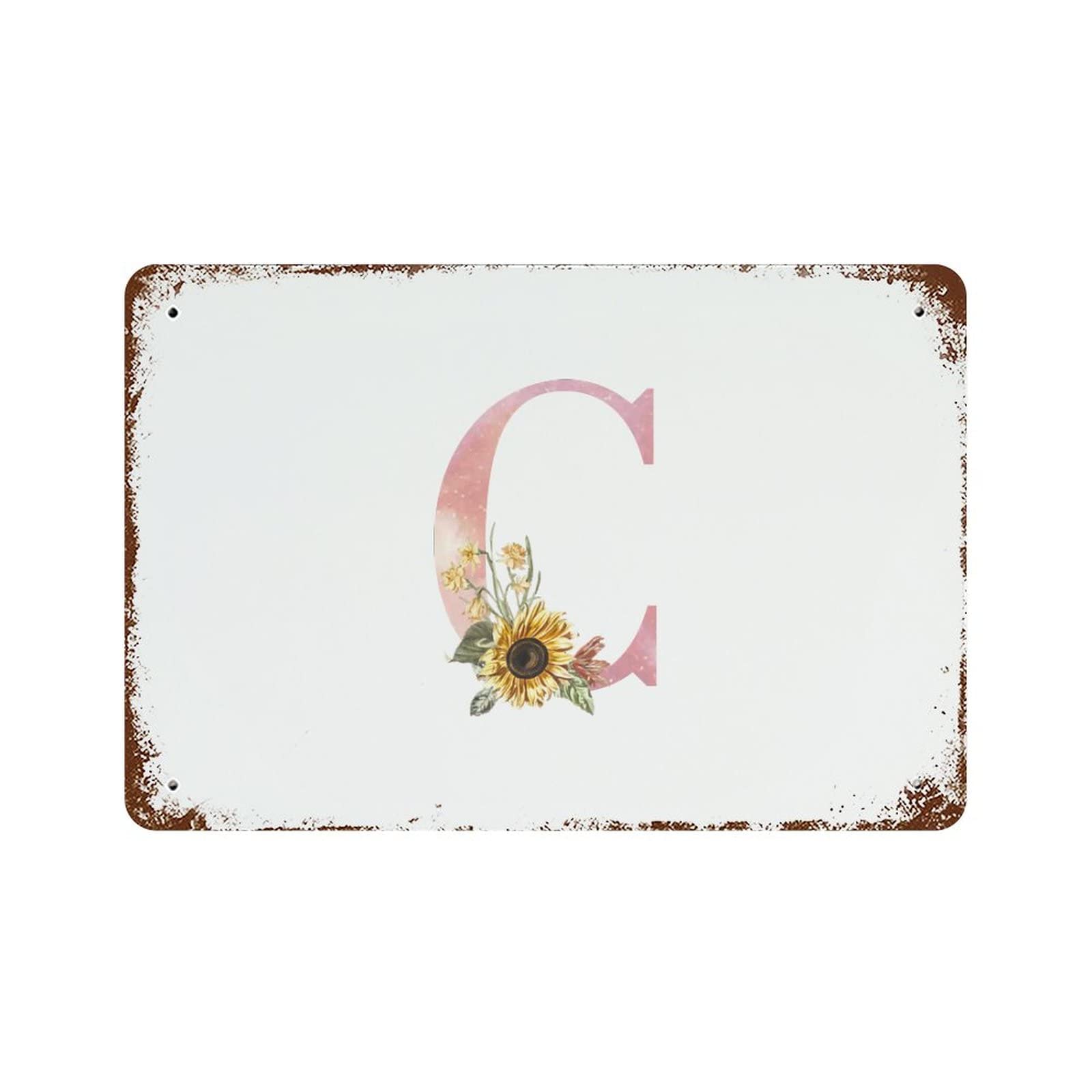 Plaque alphabet floral vintage pour décoration de mariage et bar