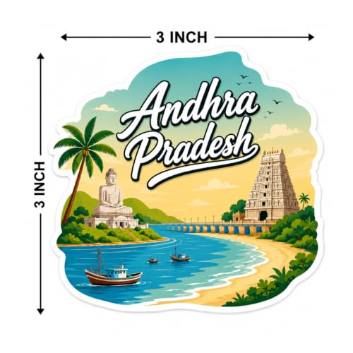 Image of Decorative Fridge Magnet Sticker for Refrigerator | Strong Magnetic Fridge Decor for Kitchen | Reusable Refrigerator Magnet for Home & Office, AG FM Andhra Pradesh