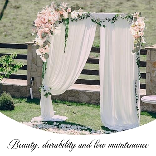 Fleurs d'arche de mariage réutilisables avec eucalyptus pour éviter le flétrissement - 4