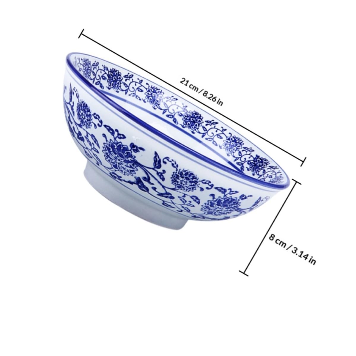 GALPADA 2 Stück Vintage Ramen Schüssel aus Blauer Keramik Große Retro Suppenschüssel für Nudeln und Salat Stilvolle Keramik Nudelschale für Zuhause
