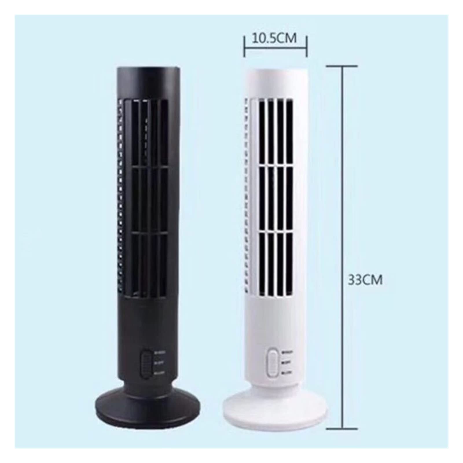 Ventilatore a torre silenzioso senza pale, Mini USB senza lama portatile desktop torre verticale dispositivo di raffreddamento silenzioso Home Office nero bianco(Black)
