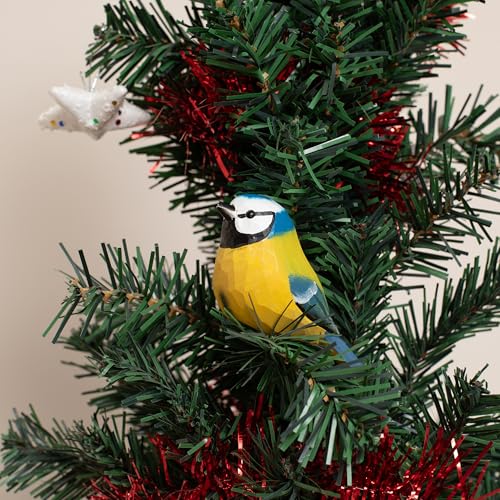 Figura de Madera Pájaro Herrerillo Eurasiano Hecha a Mano miniatura 2