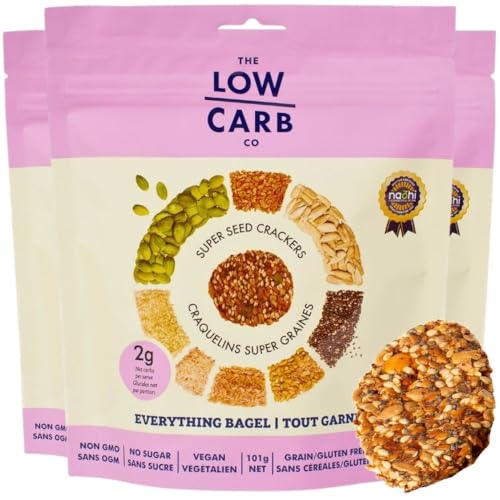 Image of The Low Carb Co High Protein Seed Crackers, Everything Bagel, 3-Pack