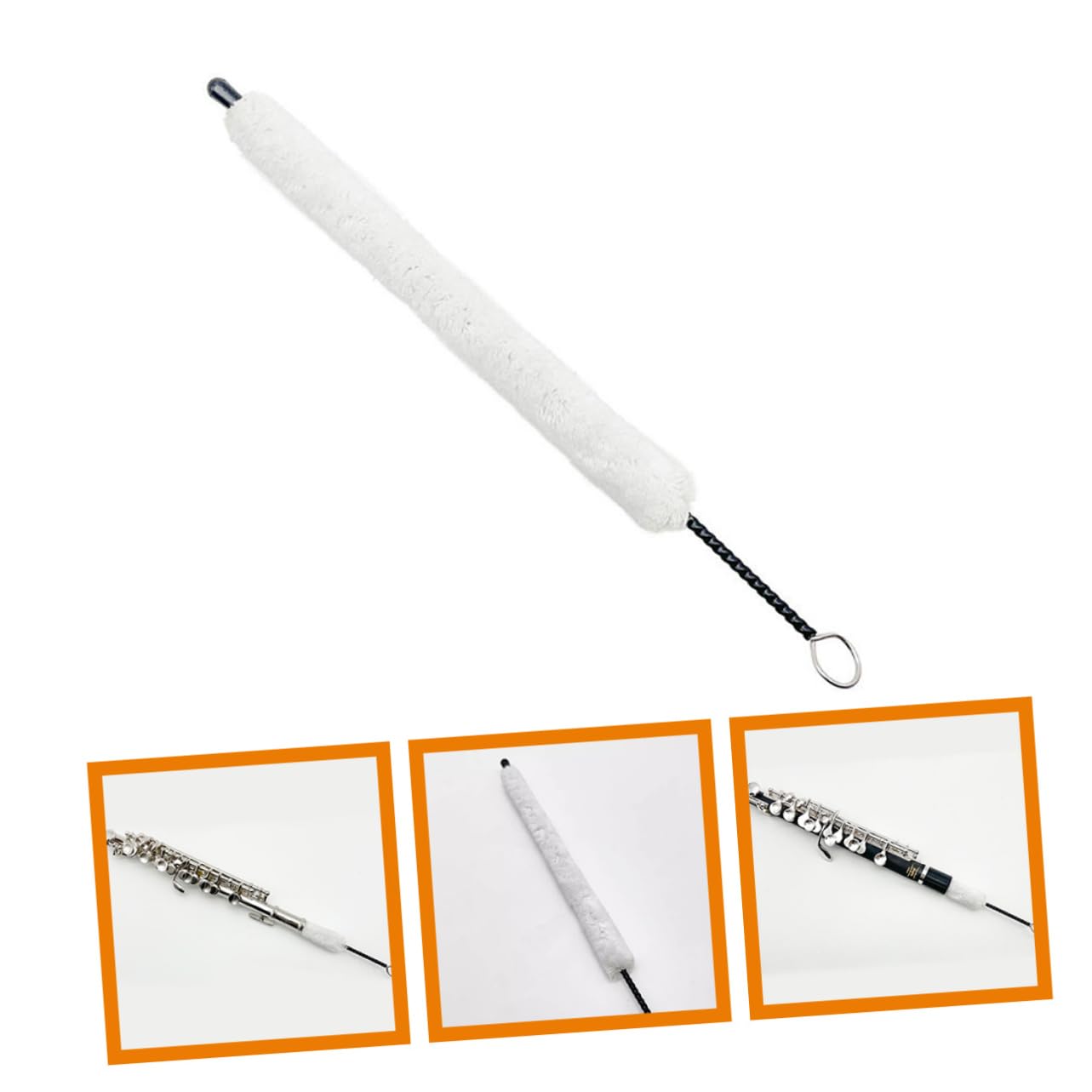 SOIMISS Cepillo De Limpieza Para Flauta Travesera Hisopo De Algodón, Kit Práctico y Portátil Para Mantenimiento e Higiene, Herramienta De Limpieza Para Instrumento De Viento