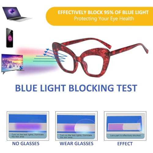 Image of 3 pack Blue Light Blocker Reading Glasses Cat eye Frame Readers Eyeglasses for Women