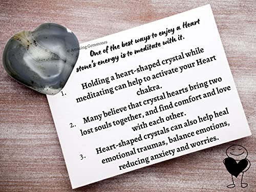 Dendrite Agate Crystal Heart Palm Stone - Pocket Massage Worry Stone for Natural Body Chakra Balancing Reiki Healing and Crystal Grid - Image 4