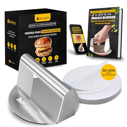 Alevem Smash Burger Smasher de Acero Inoxidable 304