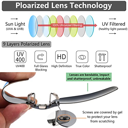 Image of Polarized Clip On Sunglasses Over Prescription Glasses Men Women Compact Fit Non-Flip Up