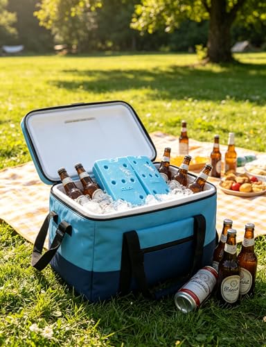 Image of Ice Packs for Lunch Boxes Cooler Tote Bags Reusable Refreezable Cold Slim Large Cheap Hard Protable Icepacks for Bento Shipping Beach Camp Car