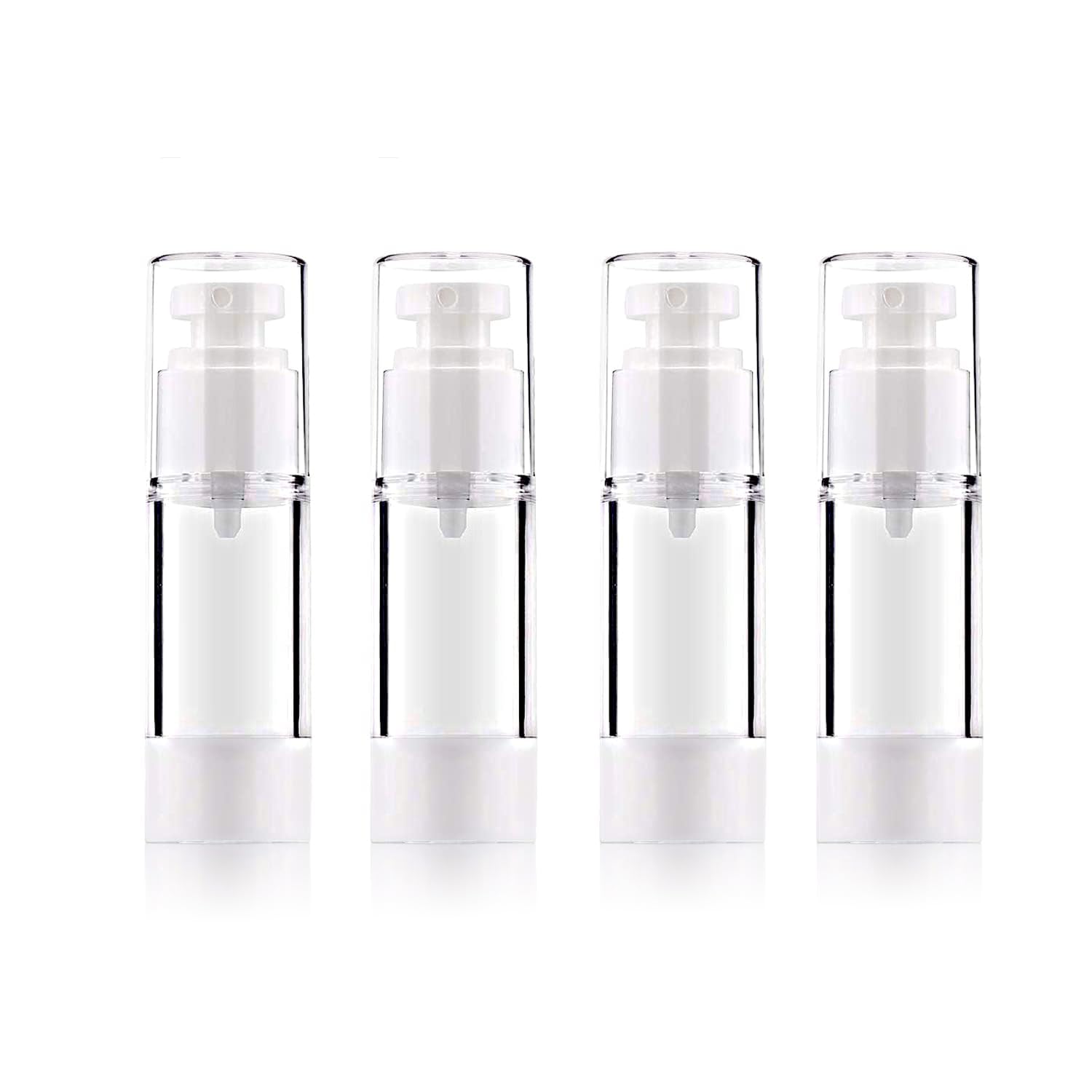 30ml Airless Pump Bottle - Refillable Clear Travel Container with Vacuum Press Pump, Funnel, and Label for Perfume, Liquid Makeup Tools