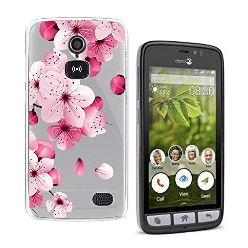 HHUAN Hülle für Doro 8031 Semi-Transparent Hülle Dünn Weiche Silikon Saflor Stoßfest Handyhülle Tasche Schale Bumper TPU Schutzhülle Cover für Doro 8031 (4.5
