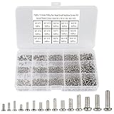 HanTof 750pcs M1.4/M1.6/M2/M2.5/M3 Phillips Pan Head Small Machine Screws,Tiny Screw,Micro Little Screws,Mini Screw Assortment Kit for Watch,Toy,Electronic Equipment Repair,Nickel-Plated Carbon Steel