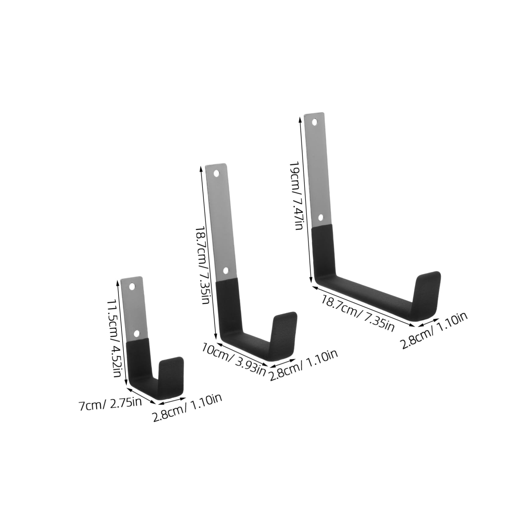 SEWACC Ganchos de Pared Resistentes de Metal, 6 Piezas, para Garaje | Acero, Recubrimiento Antideslizante, Aptos para Herramientas y Bicicletas, Uso en Paredes y Balcones