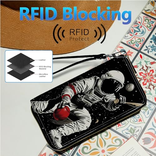 Image of Womens Wallet PU Leather Wristlet Wallets for Women, Large Capacity Lady Fashion Wallet Card Holder Zipper Wallet