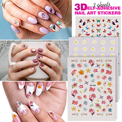 Teenitor Nail Art Kit With Nail Art Brushes, Nail Art Glitter Sequins, Nail Dotting Tools, Nail Art Stickers, Nail Art Rhinestones And Pick-Up Tweezers, Nail Striping Tape, Nail Decorations For Nail Art #TOP4