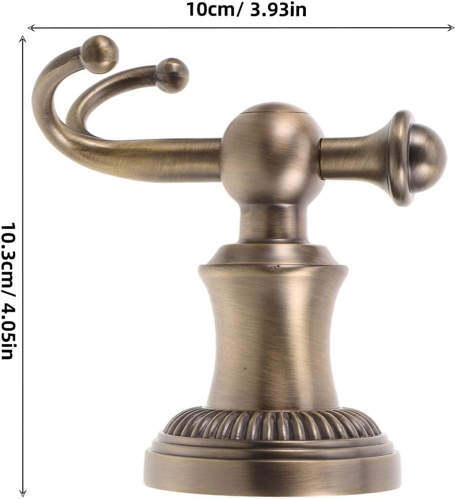 YARNOW Antique Wall Mounted Coat Hook with Double Rustic Hooks, Heavy Duty Vintage Metal Rack for Hanging Coats, Towels, Keys, Hats, and Purses – Bathroom and Entryway Organizer