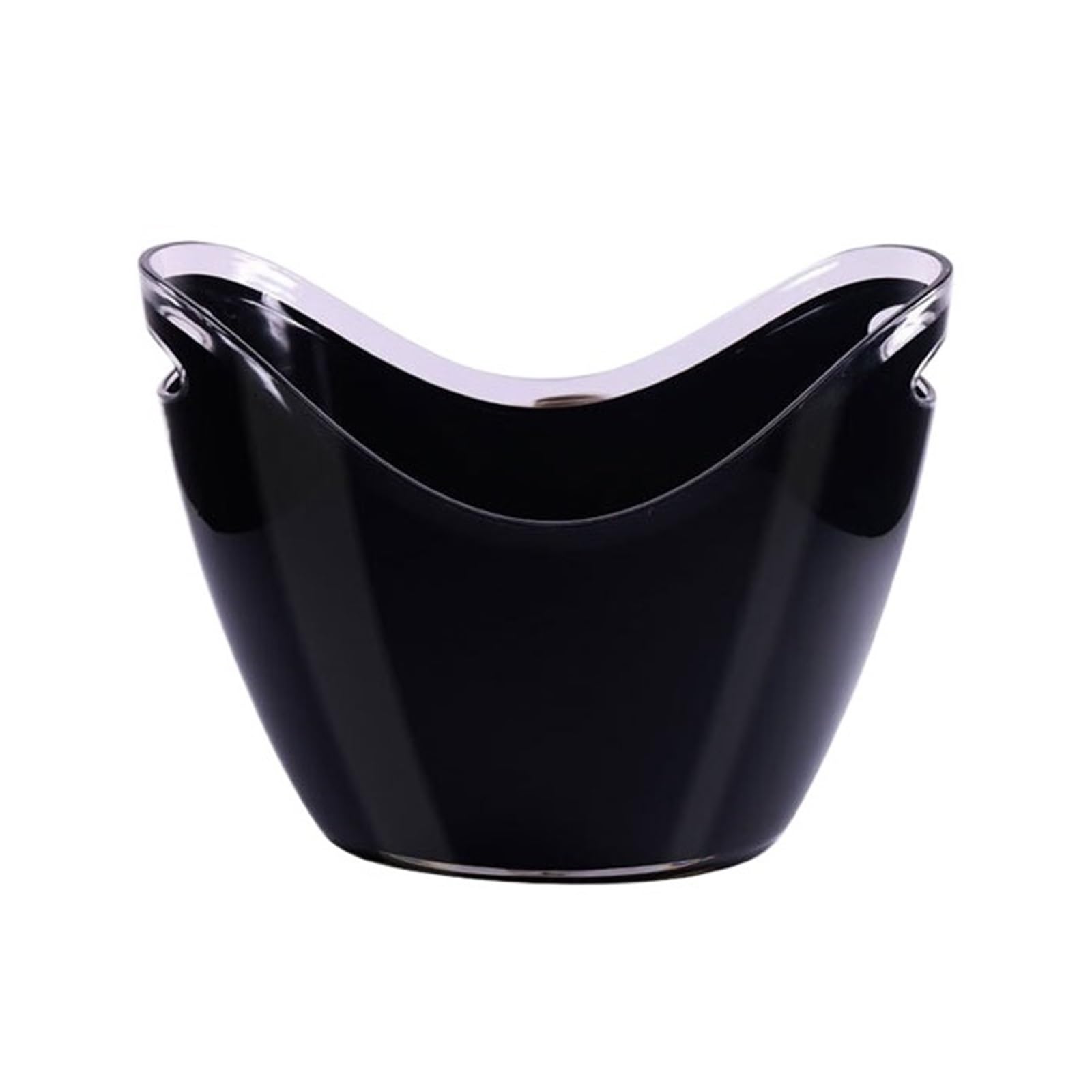 Lijiaxiuyc-101 ice bucket 8L Acrylic Ice Bucket Tub Oval Storage Champagne Bottles For Drinks And Parties champagne bucket(Black)