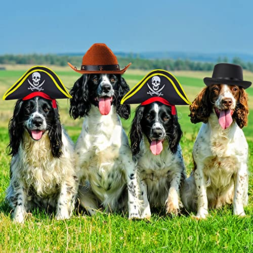 Aichiyu Pet Dog Hat Cowboy Hat Pirate Hat Formal  Tuxedo Top Hat Witch Hat Halloween Costume Cap For Dog Cat (A) #TOP5
