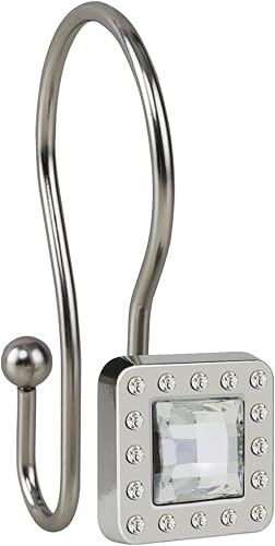 Miniatura 3 de Ganchos de ducha Anillos dobles para cortina de ducha para baño Ganchos resistentes a la corrosión para cortina de ducha o forro Anillos de