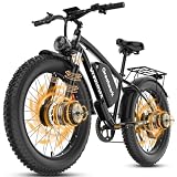 GREAT WORK 5000W Peak Dual Motor Electric Bike for Adults, 45MPH Fast Ebike, 52V 25Ah...