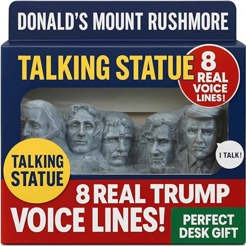 Donald Trump Mount Rushmore Talking Statue - Says 8 Lines in Trump's Real Voice, Funny Trump Gifts...