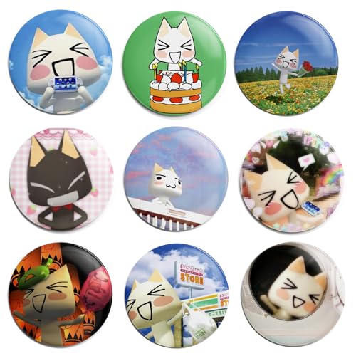 Toro Inoue Cat Kawaii Badge Soft Button Lapel Anime Pin Decor Brooch Jewelry Decoration Gift (6pcs)