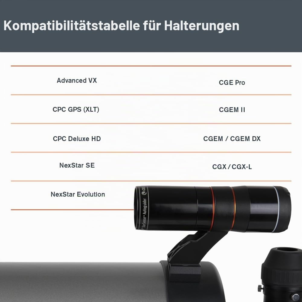 Celestron 94008 StarSense Autoguider Zubehör für computerisierte Teleskope, 3-minütige automat. Ausrichten, präzises Anvisieren und Leiten für Astroimaging, Montagemodellieren für die Astrofotografie | Zubehör für computergesteuerte Teleskope, 3-minütige