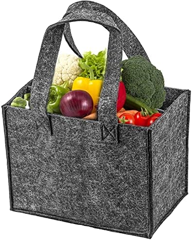 NC NC Wandefol Bottle Bag Bottle Carrier Beer Carrier Felt Bag with Separate Divider for 6 Bottles Perfect for Picnic Travel Party, Gray, No