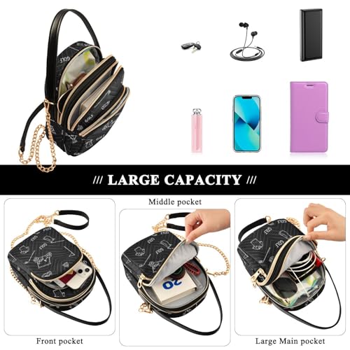 Image of MCHIVER Golf Crossbody Bag for Women Cell Phone Purse Wallet with Removable Chain Shoulder Handbag
