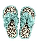 Lazy One Spa Flip-Flop Slippers for Women, Fuzzy House Slippers, Cheetah (Small/Medium)